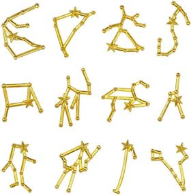 img 4 attached to 120 Pieces of Constellation Theme Resin Fillers: SUMERSHA Alloy 12 Star Signs Charms - Essential Epoxy Resin Supplies for Jewelry Making
