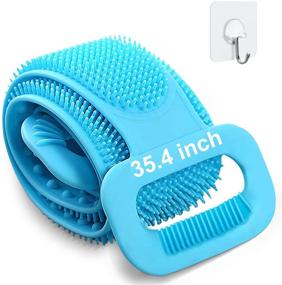 img 4 attached to 🚿 35.4'' Extra Long Dual Sided Silicone Body Scrubber by UcaseArt - Ideal for Shower, Exfoliating Silicone Bath Body Brush to Combat Back Acne, Bacne, and Boost Blood Circulation
