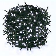 🎄 super long 108ft 300led christmas lights: waterproof green wire twinkle lights for indoor & outdoor use - 8 modes decorative string lights for halloween decorations (cool white) logo