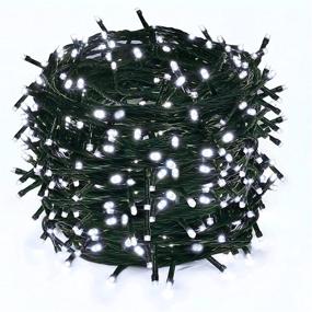 img 4 attached to 🎄 Super Long 108FT 300LED Christmas Lights: Waterproof Green Wire Twinkle Lights for Indoor & Outdoor Use - 8 Modes Decorative String Lights for Halloween Decorations (Cool White)