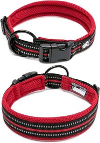 img 1 attached to 🐶 3M Reflective Padded Nylon Mesh Adjustable Dog Collar by UMBRELLALABORATORY - Ideal for Small, Medium, Large Breeds, Boys and Girls