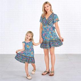 img 3 attached to Beautiful Bohemian Printed Dresses for Matching Girls' Clothing - PopReal Dresses