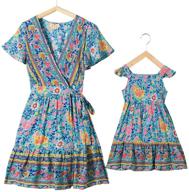 beautiful bohemian printed dresses for matching girls' clothing - popreal dresses logo