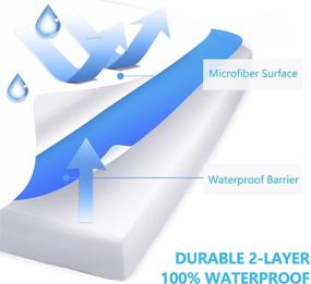 img 3 attached to 🛏️ Premium Waterproof Breathable Mattress Protector: Queen Size Encasement with Noiseless Design, Deep Pocket Fit up to 16 Inches, Zippered Cover for a Smooth and Comfortable Sleep