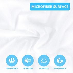img 1 attached to 🛏️ Premium Waterproof Breathable Mattress Protector: Queen Size Encasement with Noiseless Design, Deep Pocket Fit up to 16 Inches, Zippered Cover for a Smooth and Comfortable Sleep