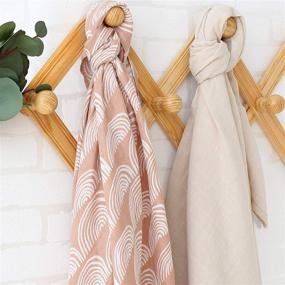 img 2 attached to 👶 LifeTree Muslin Baby Swaddle Blankets: Bamboo-Cotton Blend, Large 47 x 47 inches, Solid Color or Rainbow Print - Perfect for Boys and Girls