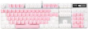 img 4 attached to Amazing Performance awaits with MageGee 2021's Upgraded Blue Switch Mechanical Gaming Keyboard - White & Pink