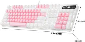 img 3 attached to Amazing Performance awaits with MageGee 2021's Upgraded Blue Switch Mechanical Gaming Keyboard - White & Pink