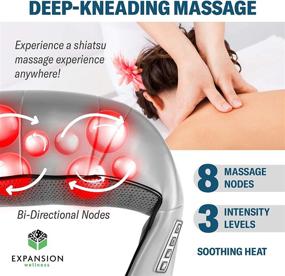 img 2 attached to 🧘 Relaxing Shiatsu Back & Neck Massager with Heat for Home, Car, and Office - Soothing Deep Kneading Massage for Shoulders, Back, Neck, Foot, and Legs