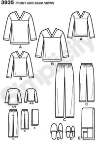 img 2 attached to 👚 Выкройка для пошива одежды Simplicity 3935 - Пижама для девушек, мужчин и детей (размеры XS-L/XS-XL)