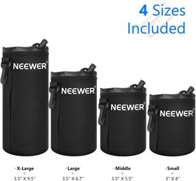 img 3 attached to Набор сумок для объективов для зеркальных камер Neewer - 4 сумки для объективов с толстой защитой из неопрена (маленький, средний, большой, экстра-большой размер) - совместимы с Canon, Nikon, Sony, Olympus, Panasonic