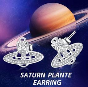 img 2 attached to Saturn Earring Sterling Aesthetic Earrings