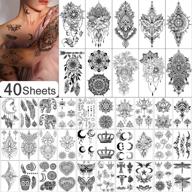 🖌️ yazhiji 40 sheetstemporary tattoo set: sexy tat for women, extra large & tiny fake tattoo stickers for girls and kids logo