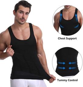 img 3 attached to Cacosa Men's Thermal Compression Body Shaper Shirt - Slimming Tummy Vest, Muscle Tank Top Base Layer, Slim Shapewear