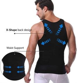 img 2 attached to Cacosa Men's Thermal Compression Body Shaper Shirt - Slimming Tummy Vest, Muscle Tank Top Base Layer, Slim Shapewear