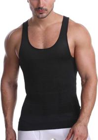 img 4 attached to Cacosa Men's Thermal Compression Body Shaper Shirt - Slimming Tummy Vest, Muscle Tank Top Base Layer, Slim Shapewear