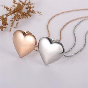 img 3 attached to 📸 Locket Necklace for Girls - 2PCS Heart Pendant Jewelry to Hold Photos - Perfect Christmas Gift for Kids, Teens, and Women