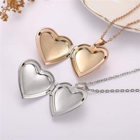 img 2 attached to 📸 Locket Necklace for Girls - 2PCS Heart Pendant Jewelry to Hold Photos - Perfect Christmas Gift for Kids, Teens, and Women