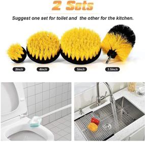 img 3 attached to Shieldpro Drill Brush Attachment Set: Ultimate Power Cleaning Scrub Brushes for Bathroom and Kitchen Surfaces, Grout, Tub, Shower, Tile, Corners, Automotive - Yellow