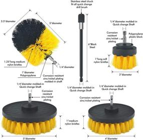 img 2 attached to Shieldpro Drill Brush Attachment Set: Ultimate Power Cleaning Scrub Brushes for Bathroom and Kitchen Surfaces, Grout, Tub, Shower, Tile, Corners, Automotive - Yellow