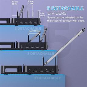 img 1 attached to 🔌 COSOOS 78W 5-Port USB Wireless Charging Station with iPhone 13 PD 20W USB-C Charger, 10W Wireless Charger, and 7 Mixed Short Cables - Multi-Device Charging Solution