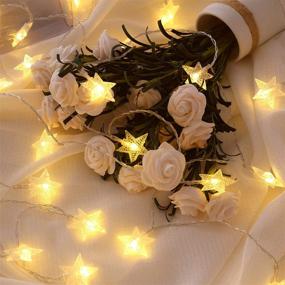 img 1 attached to 🌟 POP Mart Star Lights: 80 LED Star Christmas Lights for Indoor/Outdoor Decoration - 34FT Twinkle Fairy String Lights - USB/Battery Operated - Waterproof - 8 Modes - Remote Control - Warm White