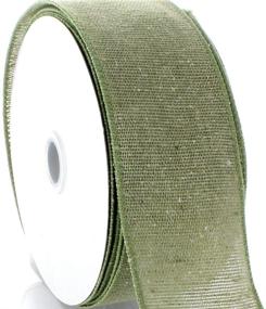 img 4 attached to Wired Burlap Ribbon Green 10Yds