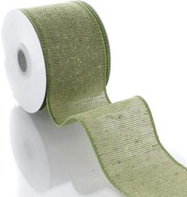 img 3 attached to Wired Burlap Ribbon Green 10Yds