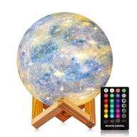 🌙 gdreamt moon lamp - 16 colors 4.8 inch 3d galaxy night light for kids with stand - touch & remote control led star lamp - usb rechargeable gift for girls, babies, and lovers - perfect for birthdays логотип