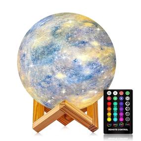 img 4 attached to 🌙 GDREAMT Moon Lamp - 16 Colors 4.8 Inch 3D Galaxy Night Light for Kids with Stand - Touch & Remote Control LED Star Lamp - USB Rechargeable Gift for Girls, Babies, and Lovers - Perfect for Birthdays