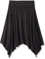 👗 amy byer big girls' knit foldover waistband skirt with hanky hem logo