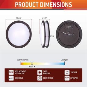 img 2 attached to 💡 OSTWIN 12 Inch LED Flush Mount Ceiling Light: Dimmable, 20W, Oil Rubbed Bronze, Energy Star Rated