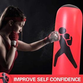 img 1 attached to 🥊 63Inch TUOWEI Inflatable Punching Bag with Stand - Perfect Boxing Bag for Kids and Adults!