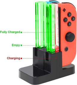 img 1 attached to 🔌 FastSnail Charging Dock for Nintendo Switch Joy Con & OLED Controller - Lamppost LED Indication, Charger Stand Station with Charging Cable