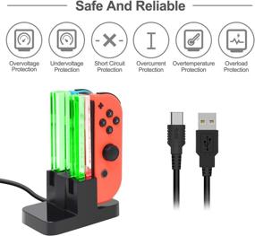 img 2 attached to 🔌 FastSnail Charging Dock for Nintendo Switch Joy Con & OLED Controller - Lamppost LED Indication, Charger Stand Station with Charging Cable