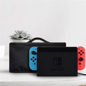 img 3 attached to 🎮 TXEsign Dust Cover for Nintendo Switch - Oxford Nylon Protective Dust Guard with Back Cable Port (Docked Console)