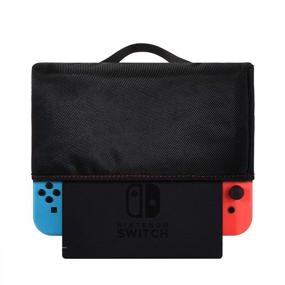 img 2 attached to 🎮 TXEsign Dust Cover for Nintendo Switch - Oxford Nylon Protective Dust Guard with Back Cable Port (Docked Console)