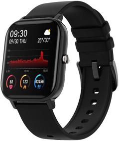 img 4 attached to 🌟 1 Multifunction Smart Watch for Women and Men - Full Touch, Blood Pressure and Heart Rate Monitor, Sleep Monitor, Blood Oxygen Saturation - Waterproof Smartwatch, Compatible with Apple and Android Phones