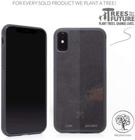 img 1 attached to 📱 Woodcessories - Eco-Friendly Volcano Black Stone Case for iPhone Xs Max, Compatible with EcoBump