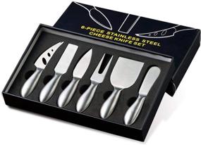 img 4 attached to 6-Pack Stainless Steel Cheese Knife Set: Cream Parmesan Knives, Spreader Fork, Charcuterie Board Accessories