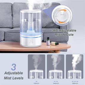 img 2 attached to 🌬️ Gocheer Cool Mist Humidifier, 6L Ultrasonic Humidifiers for Large Bedroom and Room, Essential Oil Diffuser Air Humidifier with Remote Control, LED Display, Auto Shut Off, Auto Mode, Lasts up to 65 Hours (6L)