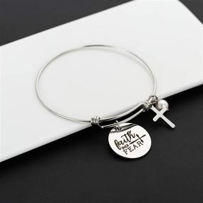 img 3 attached to Augonfever Charms Bangle Bracelet Inspirational