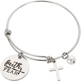 img 4 attached to Augonfever Charms Bangle Bracelet Inspirational