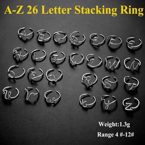 img 3 attached to 💍 Personalized Silver Initial Letter Ring: Adjustable Statement Rings in Crystal or Twisted Style for Women and Men - 925 Sterling Silver A-Z 26 Letters Initial Name Rings - Perfect Party Jewelry