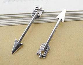 img 1 attached to 🎯 Steampunk Jewelry Making DIY: 95 PC Silver Tone Tibetan Arrow Charm Pendants (30x5mm)