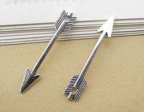 img 2 attached to 🎯 Steampunk Jewelry Making DIY: 95 PC Silver Tone Tibetan Arrow Charm Pendants (30x5mm)