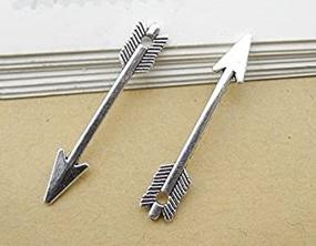 img 3 attached to 🎯 Steampunk Jewelry Making DIY: 95 PC Silver Tone Tibetan Arrow Charm Pendants (30x5mm)