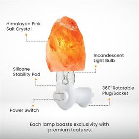 img 2 attached to NEXTGRADE 100% Authentic Himalayan Salt Lamp Night Light 2 Pack - Hand Carved Pink Crystal Rock Salt from The Himalayas, ETL Listed 360 Rotatable Wall Plug, for Bedroom Decor; Including 2 Extra Bulbs