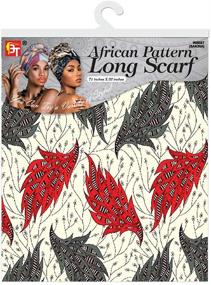 img 2 attached to 🧣 Versatile Long Scarf for Women - Head Wrap, Hair Scarf, Stretch Turban - African Pattern, 71"x22" Extra Long, Breathable Headband Tie