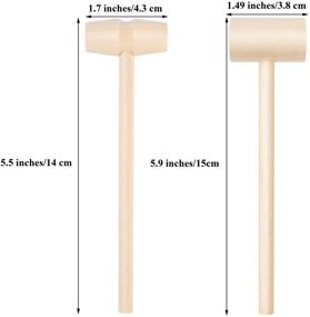 img 3 attached to ELCOHO 24 деревянных молотков для краба или омара: высококачественные инструменты из твердого натурального дерева для раскалывания морепродуктов и шоколада